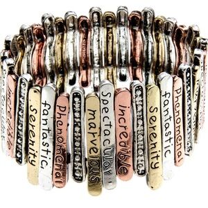 Inspirational Multi-Tone Stretch Bracelet - Words of Encouragement